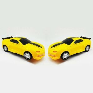 Transformable Car with Light & Music - Yellow, 2pc